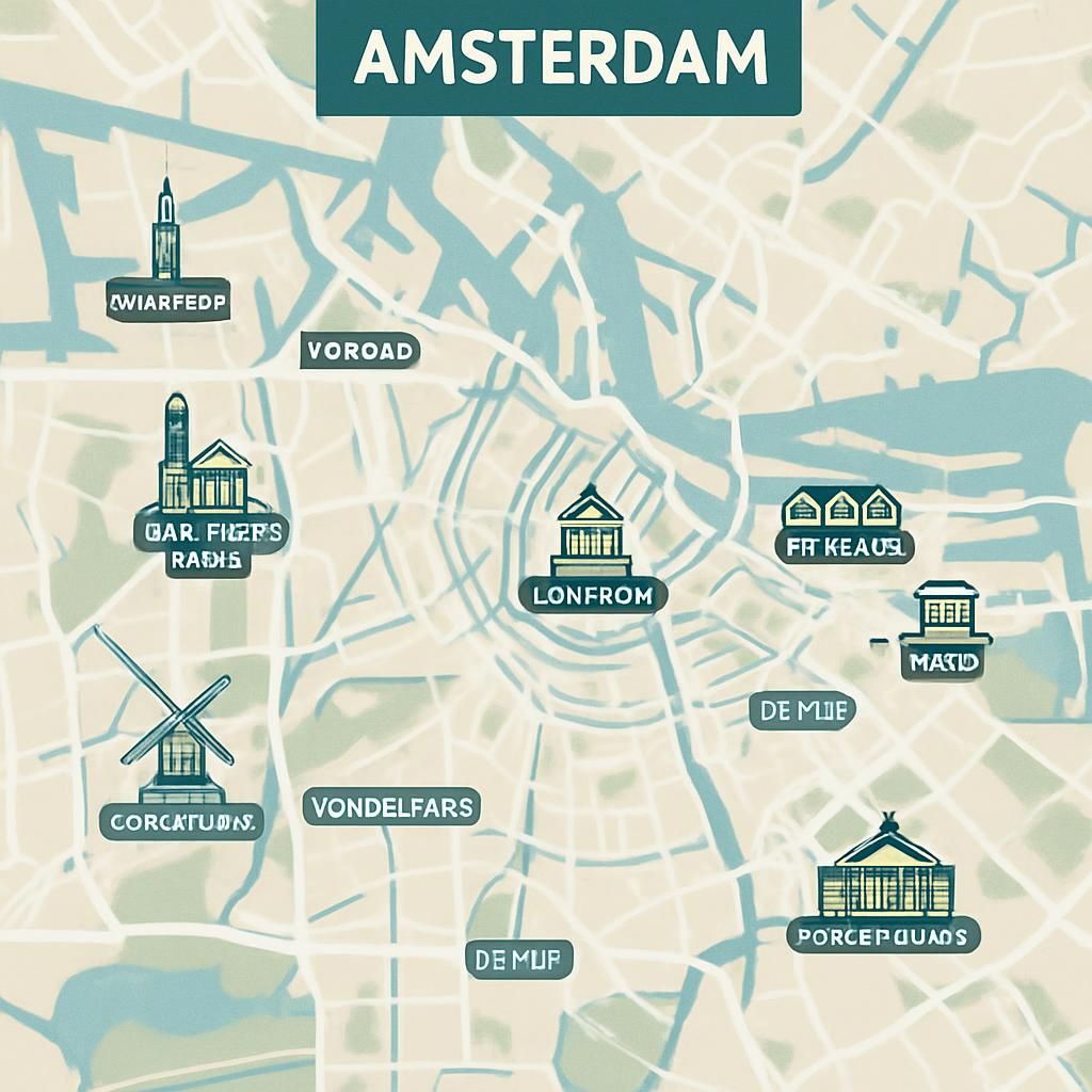 découvrez amsterdam grâce à notre carte touristique interactive : explorez les monuments historiques et les quartiers incontournables de la capitale néerlandaise.