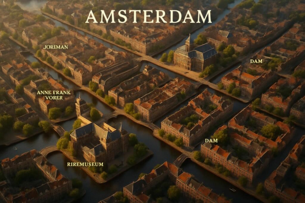 découvrez la carte touristique interactive d'amsterdam avec ses monuments incontournables et ses quartiers animés pour planifier votre visite facilement.