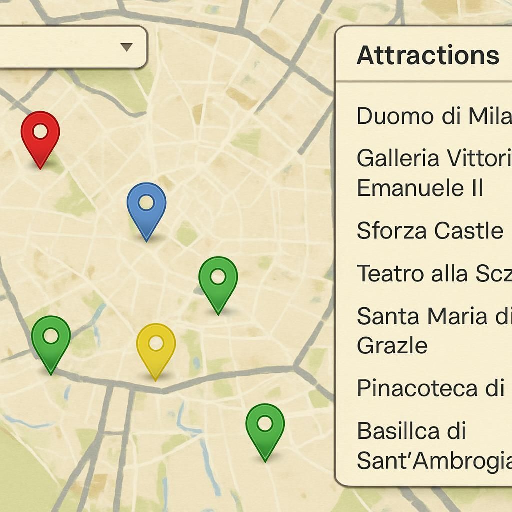 découvrez la carte touristique interactive de milan pour explorer ses monuments emblématiques et ses quartiers incontournables en toute simplicité.